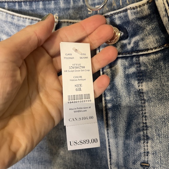 White House Black Market Jeans Women's Size 6 High Rise Straight Sculpt Crop - Picture 4 of 7